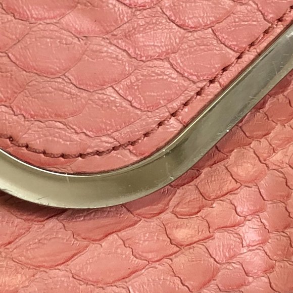 BCBG Light Pink Faux Snakeskin Envelope Clutch - Picture 11 of 13